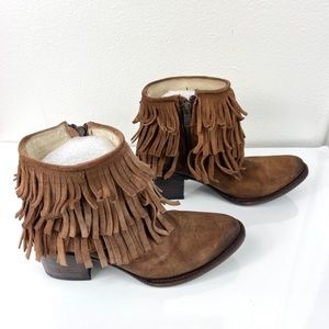 FREEBIRD By Steven Belle Fringe Booties Size 6 New